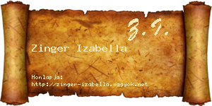 Zinger Izabella névjegykártya